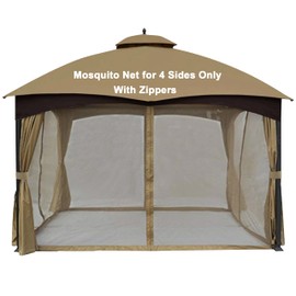 SCOCANOPY Khaki 10 x 12 Gazebo Netting for Lowe's Allen Roth 10X12 Gazebo Model #GF-12S004B-1 / GF-12S004BTO/ TPGAZ17-002