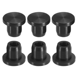 PATIKIL Silicone T-Hole Stoppers, 6 Pack Soft Flexible Silicone Hole Plug End Cover Caps Waterproof Bottle Seal Plug for 6.8-7.5mmHole, Black