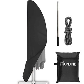 HONLONE Patio Umbrella Cover - Upgraded 420D Oxford Fabric Parasol Cover Cantilever for Outdoor Umbrellas Waterproof with zipper & Rod for 9-11ft Offset Umbrella Cover (110inch (11.8/31.9/17.7inch))