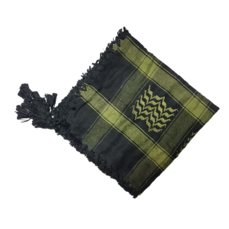 Retro Seventy2 Olive Green and Black Palestinian Shemagh Scarf with