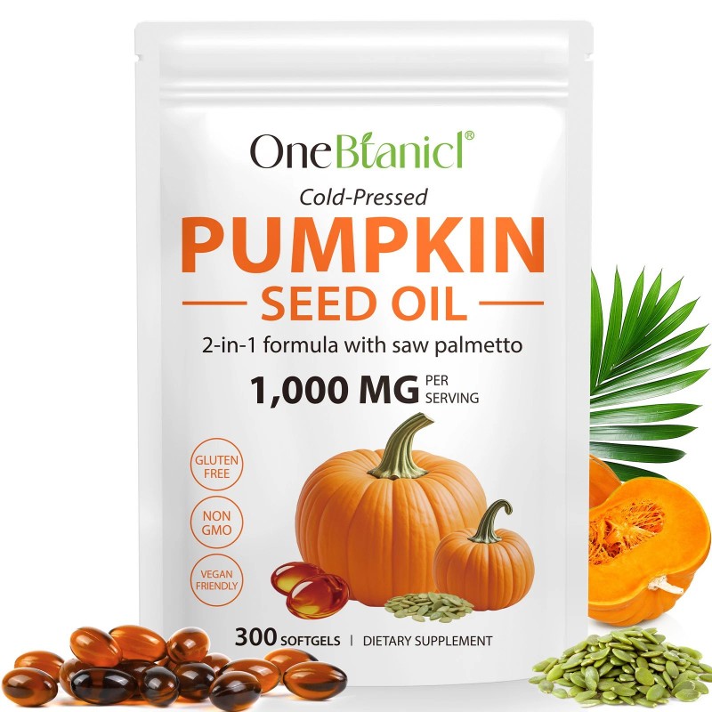 300 Gels Pumpkin Seed Oil Saw Palmetto 1000 mg Bladder