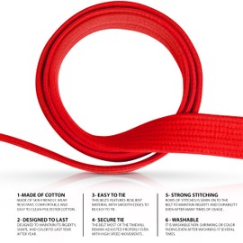 DXM SPORTS BJJ Jiu Jitsu Belt - Taekwondo Karate Belt - Martial Arts Uniform Ranking Judo Belt Double Stitched for Kids Adult (Red, 300cm)