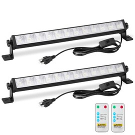 2 Pack 24W LED Shop Light with Remote, Plug in Garage Light with 6.5FT Cord and On/Off Switch, 6000K 5400LM Work Shop Lighting for Garage Workshop Warehouse Factory Yard