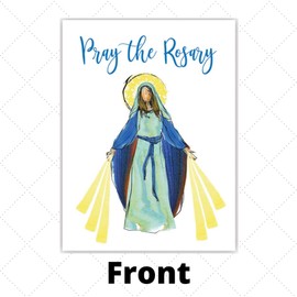 Needzo Pray The Rosary Folding Card with Read Along Prayers, Catholic Sunday School Learning for Kids, 4 X 3 Inches (Pack of 10)