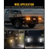 Partsam 4x 4 Inch Round Amber White Strobe Lights Dual