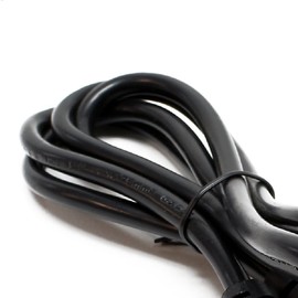 Wiltec Power Cable H03VV-F 3.0 x 0.75 mm² 1.4 m Length, Power Cable for IEC Plugs with Angled Protective Contact Suitable for PC, Monitor, Projector and Console, IEC Cable for Indoor Use