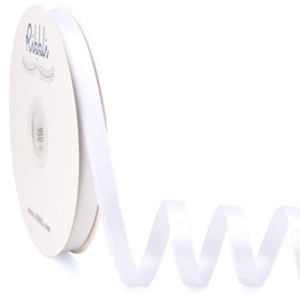Ribbli White Satin Ribbon Double Faced Satin 1/2 Inch x Continuous 100 Yards-White Ribbon for Gift Wrapping Crafts Wedding Decoration Bows Bouquet Floral Arrangement