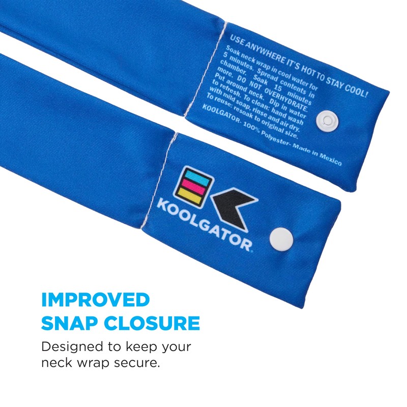 KOOLGATOR Evaporative Cooling Neck Wrap – Reusable Neck Cooler with