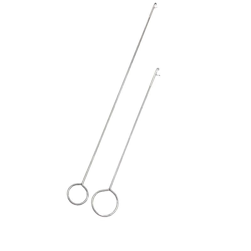 Silver Metal Drawstring Needle Threader Sewing with Needle Inserts DIY