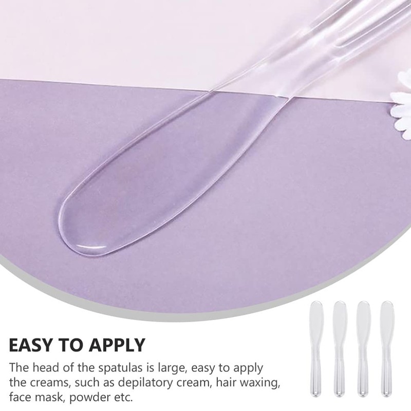 Minkissy 4pcs Cosmetic Spatula Plastic Facemask Stirring Stick Makeup Scoop
