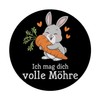 Grey Rabbit with Carrot Magnet Round - Ich mag Dich