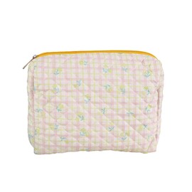 UUYYEO Cloth Make Up Bag Cute Cosmetic Pouch Makeup Storage Case Extra Large Pencil Pouch Zipper Makeup Brush Holder Travel Toiletry Organizer Yellow