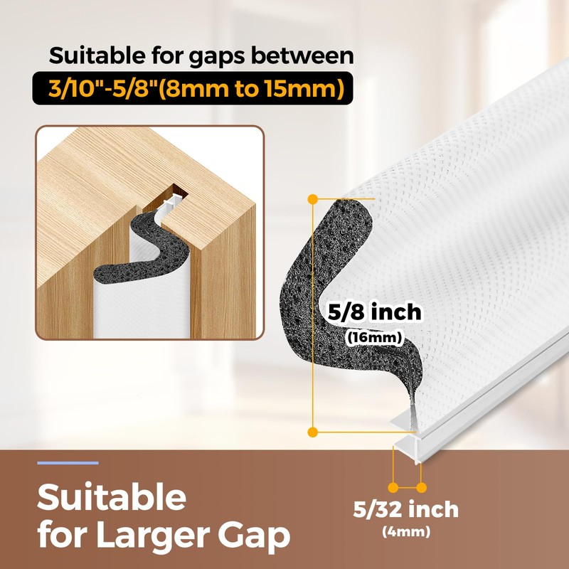 Weather Stripping Door Seal, 40 FT Kerf Foam Strip for