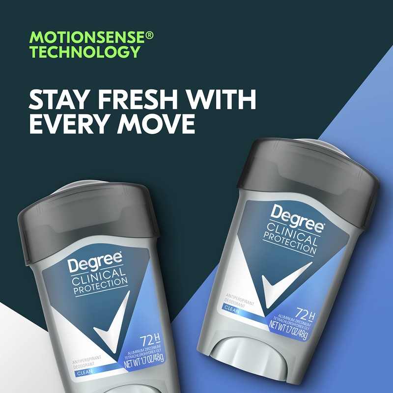 Degree Men Antiperspirant Deodorant Clean 72-Hour Sweat & Odor Protection
