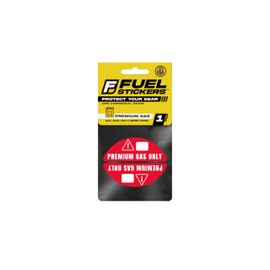 Premium Gas Only Stickers for Fuel Caps - High Octane - 91, 93 Stickers - Sports Cars, Import, Domestic Vehicles - Extreme Stick, Commercial Grade by Fuel Stickers - USA Made (10 Pair)
