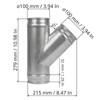 4'' Inch Duct Splitter to 45° Degree 4" Inch Branch