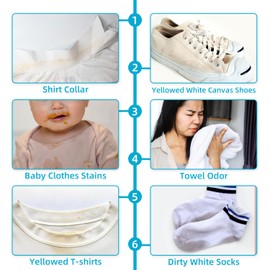 Jiffine JIFFINE Oxygen Bleach C Travel-Friendly Color-Safe Stain Remover, Brightens Whites & Removes Tough Stains C Eco-Friendly, Non-Toxic, 12 Power Paks | Portable Laundry Whitener for Clothes & Travel Use