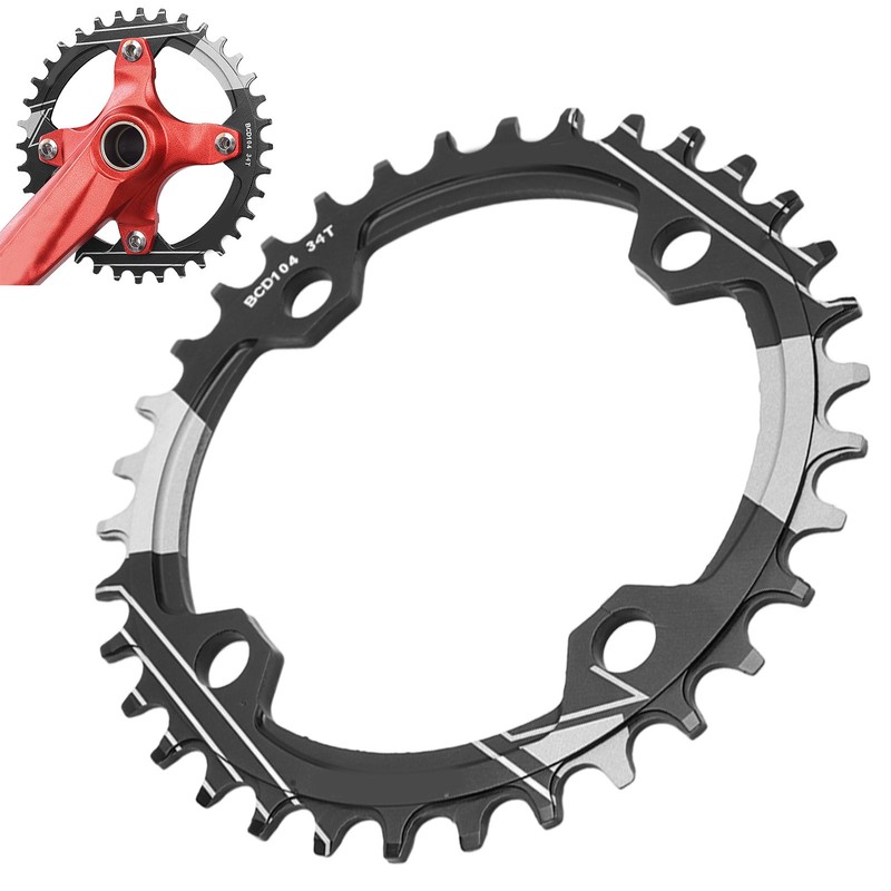 Lebycle 34T Mountain Bike Chain Wheel Rustproof Aluminum Alloy Positive