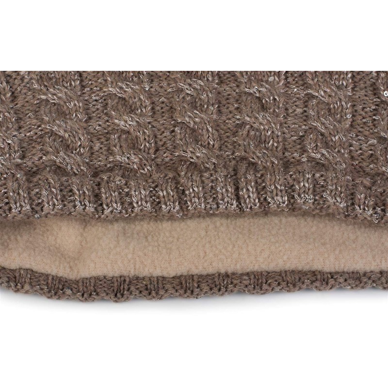 styleBREAKER women knit headband with plait pattern and sequins, fleece