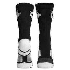 ChalkTalkSPORTS Soccer Performance Crew Socks - Black Soccer Ball - Soccer Mid-Calf Socks - Adult