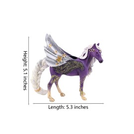 Fuwraixis Purple Pegasus Playset, Mythical Pegasus with Wings, Elf Horse Children's Gift Ornament, Simulated Animal Models, Character Set for 5 Years and Older