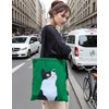 Kuciwa Original Calm Cat Side Profile Canvas Tote Bag｜13.78 ×