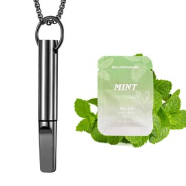 Breathing Necklace with Resistance, Breathing Necklace for Anxiety Relief, Breathing Exercises, Meditation, Christmas Valentine's Day Birthday Gift for Father, Women, Men