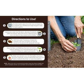 EZGardenPro Compressed Coco Coir Brick (650 Grams) with Low EC & pH Balance High Expansion, Renewable, Excellent Aeration, Reduces Weed Growth, and Retains Water; 4 Bricks Expands to 10 Gallons (4)