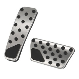 MACHSWON Car Brake Pedal Pad Gas Accelerator Pedal Cover Set Replace for Dodge Challenger 2009-2018 for Chrysler 300 2009-2019 for Charger 2009-2019 Silver