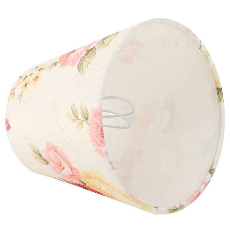 Cloth Lamp Shade Flower Pattern Clip On Bulb Lampshade for