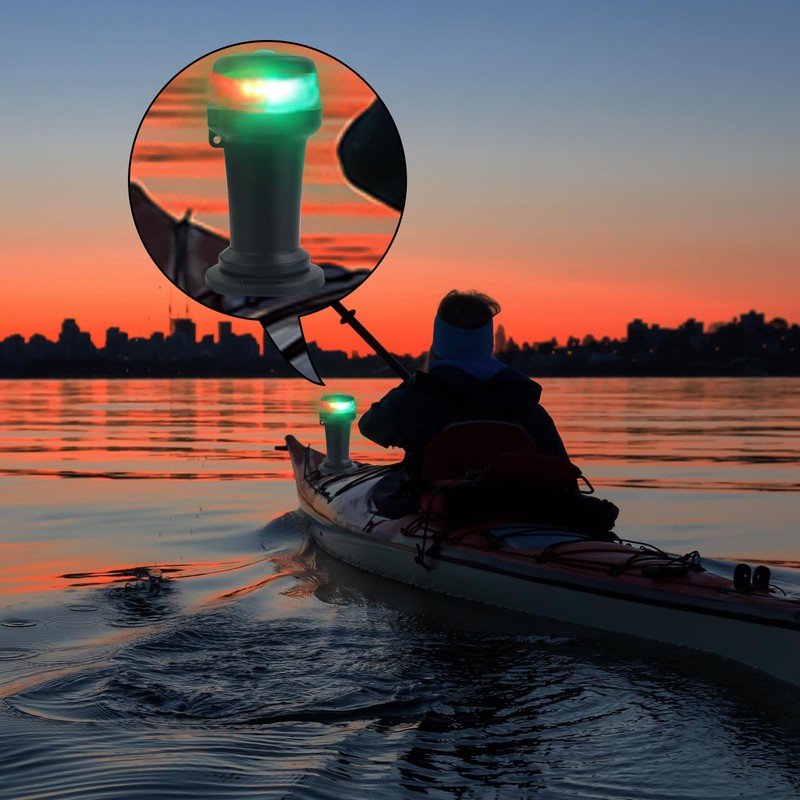 Besramtic Boat Navigation Lights Battery Powered with Magnetic Base Bow