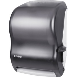 San Jamar Classic Paper Towel Dispenser with Lever for Bathroom, Kitchens, Restaurants, and Cafeterias, Plastic, For Universal 800' 8" Rolls, Black Pearl