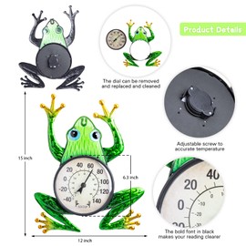 MUMTOP Outdoor Thermometers for Patio - Indoor Outdoor Thermometer, Frog Wall Thermometer Wireless for Garden Home Decor