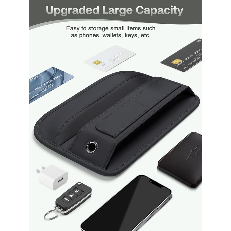 Universal Fit Premium Leather Car Seat Gap Filler Organizer, Center