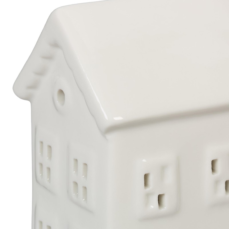 Relaxdays Ceramic Tea Light House, Light House for 1 Tea