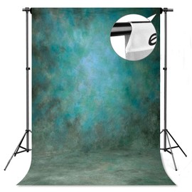 econious Photography Backdrop, 1.5x2.2m Abstract Cyan Portrait Backdrop for Photography, Studio Props Photo Backdrop with Rod Pocket (Backdrop Only)