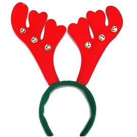 20 Christmas Deer Reindeer Antlers Headband Hairband with Bells Party Prop (Hairband with Bell) (Set of 20)