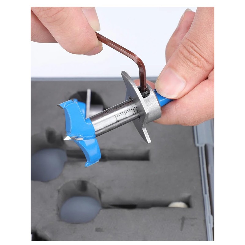 Yuentoen 5 Piece Forstner Drill Bit Set, Adjustable Positioning Drill,