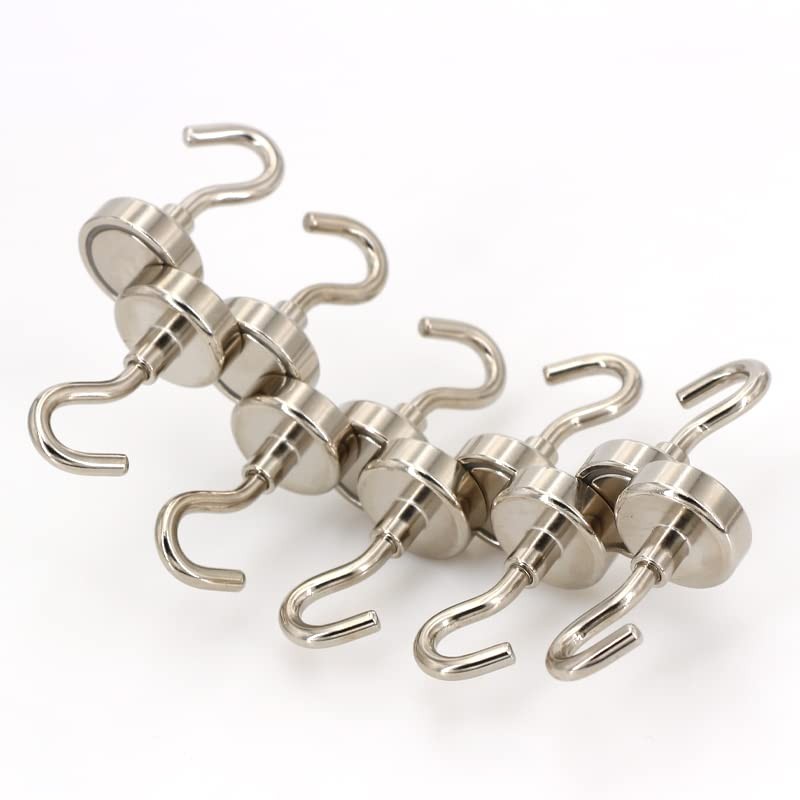 6 Magnetic Hooks 22lbs | Strong Neodymium Magnets | Heavy