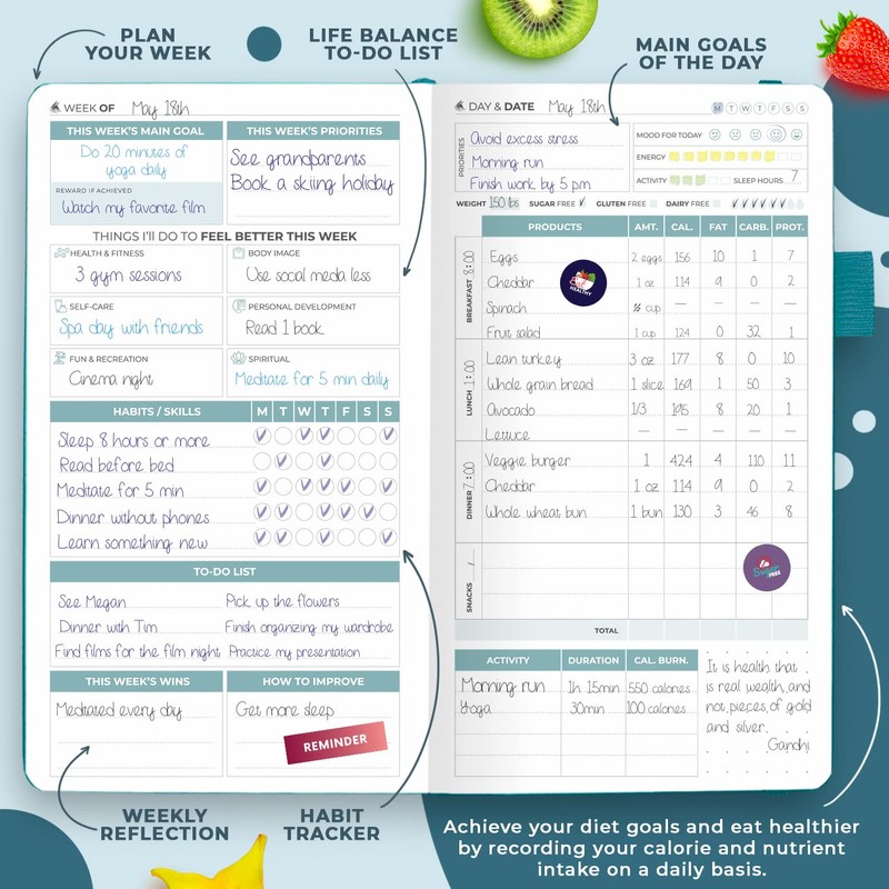 Clever Fox Wellness Planner - Weekly & Daily Health and