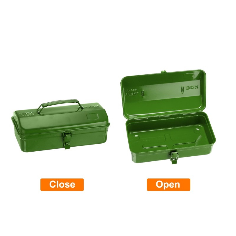 HARFINGTON Tool Box 11.4" Portable Steel Tool Box Hip Roof