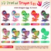 SHUWND 4PC 3D Printed Mini Dragon in Egg,Dragon Eggs with