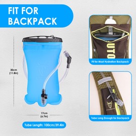 UTOBEST Hydration Bladder Water Bladder 1.5L 2L 3L, TPU Body Water Bag with Insulated Hose, BPA Free Leak-Proof Water Reservoir for Hiking Running Cycling Camping, UTR211