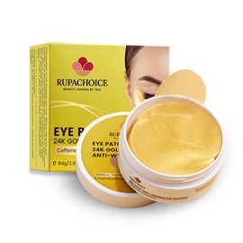RUPACHOICE™ 24K Gold Under Eye Patches – 60 Pcs (30 Pairs) with Collagen, Caffeine & Hyaluronic Acid – Anti-Wrinkle, Puffy Eyes, Dark Circles, Fine Lines & Hydration