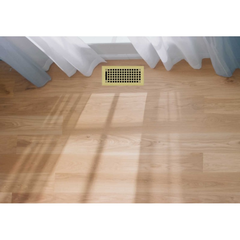 Polished Brass Plated Steel Rockwell Register for Floor/Wall Use -