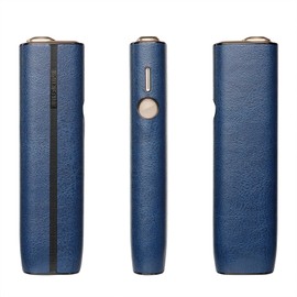 Case for iqos (only for iluma one) case PU leather cover protective case portable heets case accessories compatible with iluma one (blue)