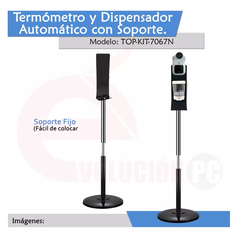 Seguridad Total Kit Termometro Automatico + Dispensador De Gel Y