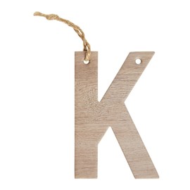 Holiday Time Christmas Ornament Monogram Letter "K" Faux Wood 4" NEW