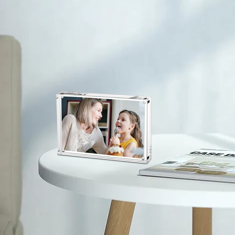 Acrylic Photo Frame - Double Sided Picture Frame with Magnetic,