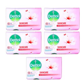 Dettol Antibacterial Soap Bar | Pack of 5, 100 g Each | Gentle Germ Protection (Scent: Skincare)